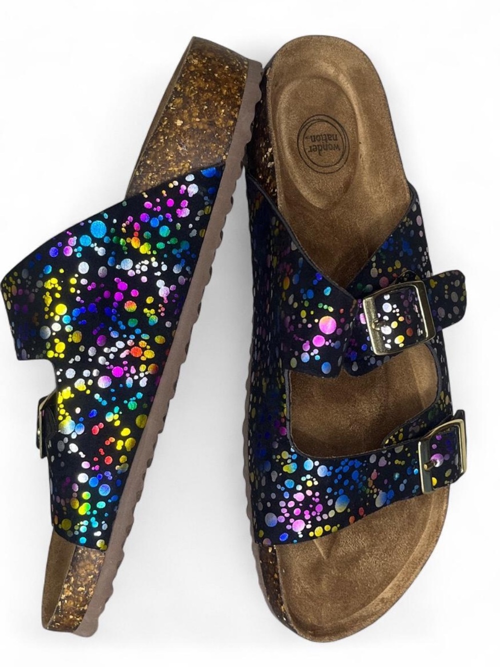 NEW - Wonder Nation sandals - Kids Size 4 - Two Strap Sandals EU 36